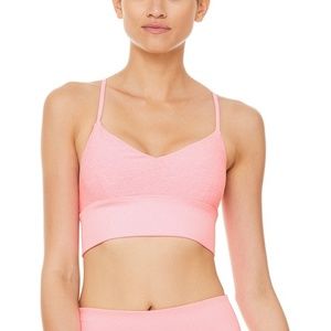 Alo Yoga, Alosoft Lavish Bra, Macaron Heather Pink
